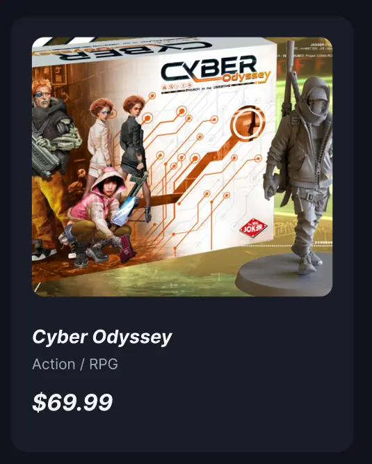 Product card before usability study